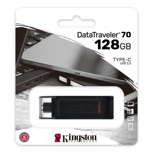 USB MEMORIJA KINGSTON DT70/128GB/DATATRAVELER/3.2/CRNA